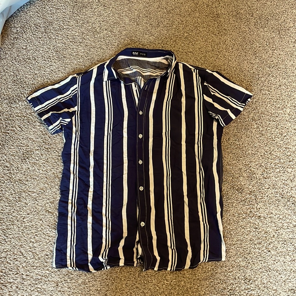 Unisex stripped button up.